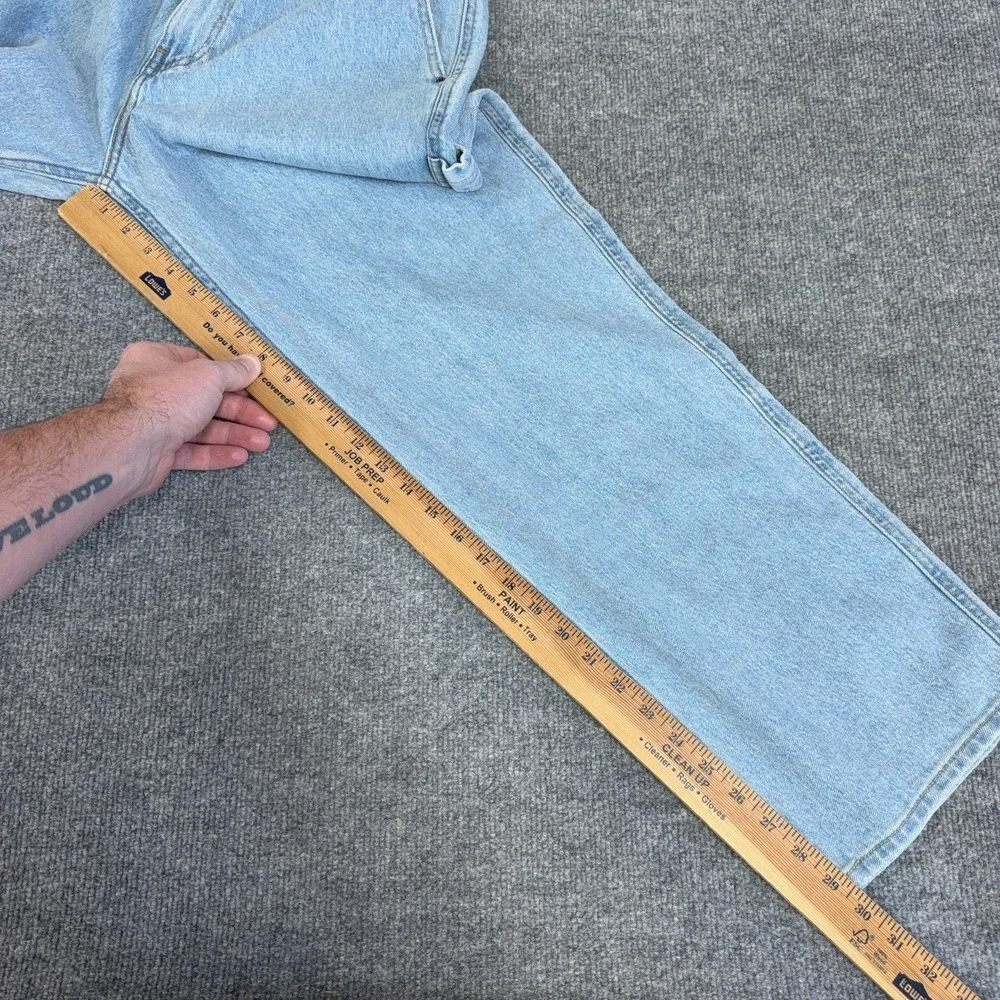 Hollister Baggy Jeans Men 31x30 Light Wash Carpenter Stretch Denim NEW